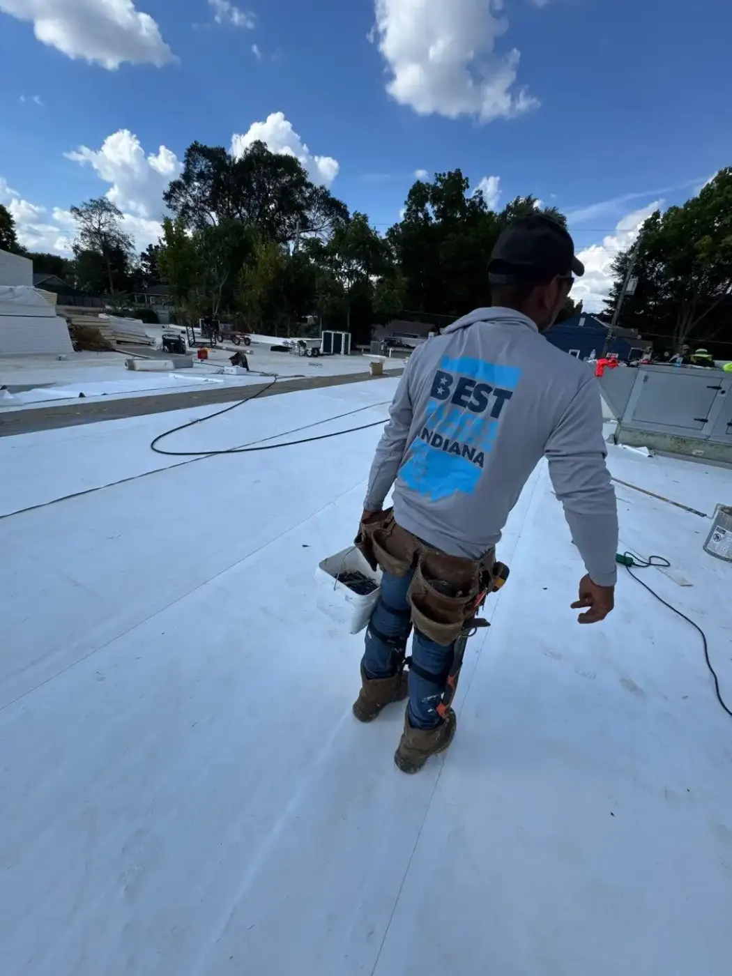 Commercial roof inspection documented in Frankton